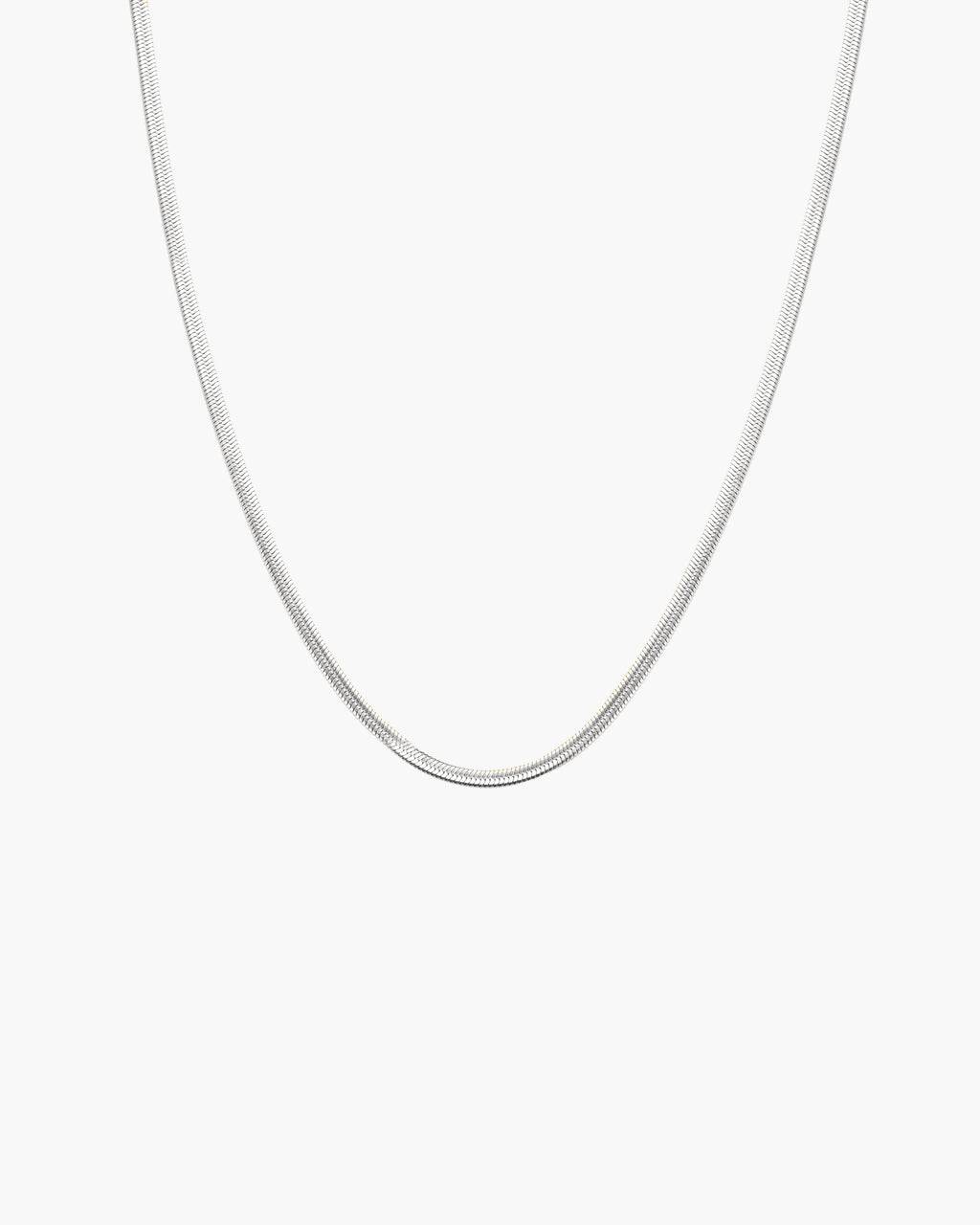 3mm Herringbone Chain Necklace in Silver