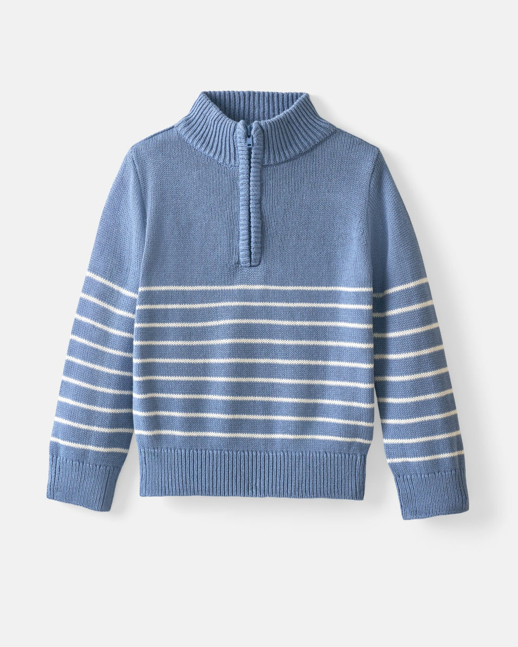 Infinite Blue Stripe Zip Sweater