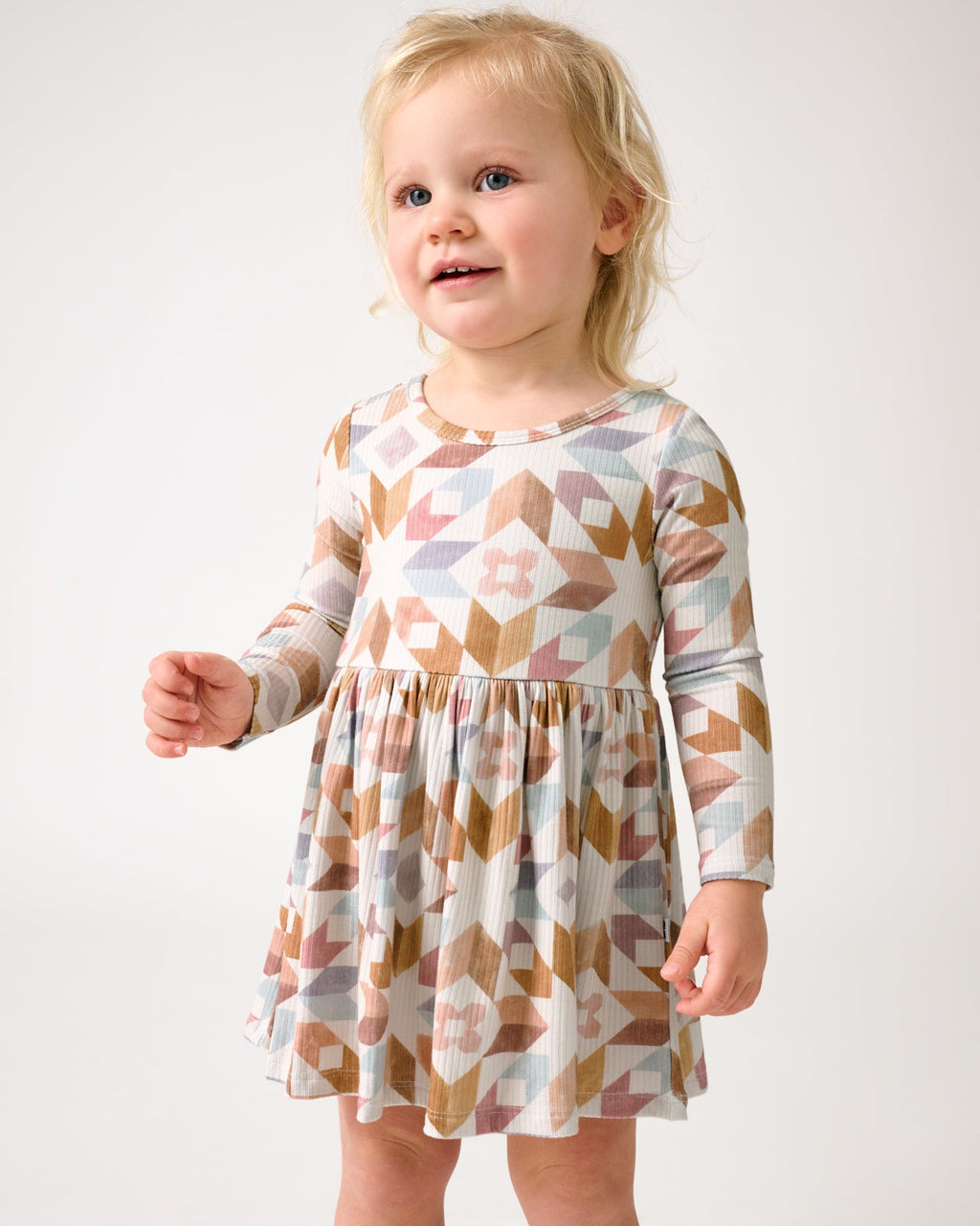 Kaleidoscope Dreams Ribbed Skater Dress with Bodysuit