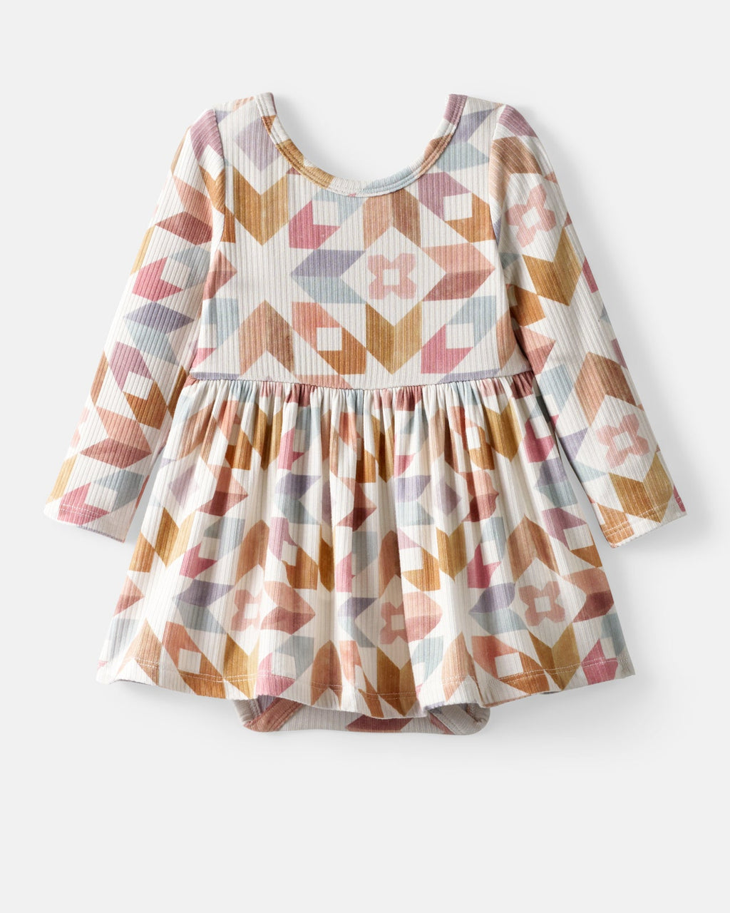 Kaleidoscope Dreams Ribbed Skater Dress with Bodysuit